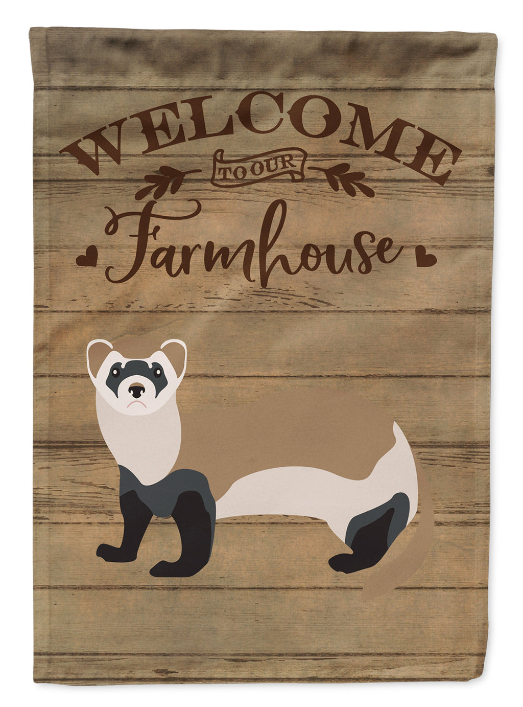 Ferret Welcome House Flag 28x40 Porch Sleeve Pole Decorative Outside Yard Banner Artwork Wall Hanging, Polyester