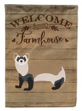 Ferret Welcome House Flag 28x40 Porch Sleeve Pole Decorative Outside Yard Banner Artwork Wall Hanging, Polyester