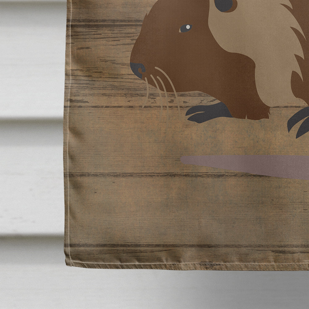 Coypu Nutria River Rat Welcome House Flag 28x40 Porch Sleeve Pole Decorative Outside Yard Banner Artwork Wall Hanging, Polyester