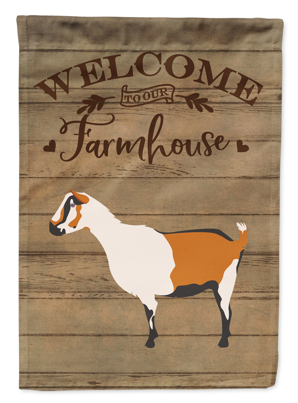Alpine Goat Welcome House Flag 28x40 Porch Sleeve Pole Decorative Outside Yard Banner Artwork Wall Hanging, Polyester