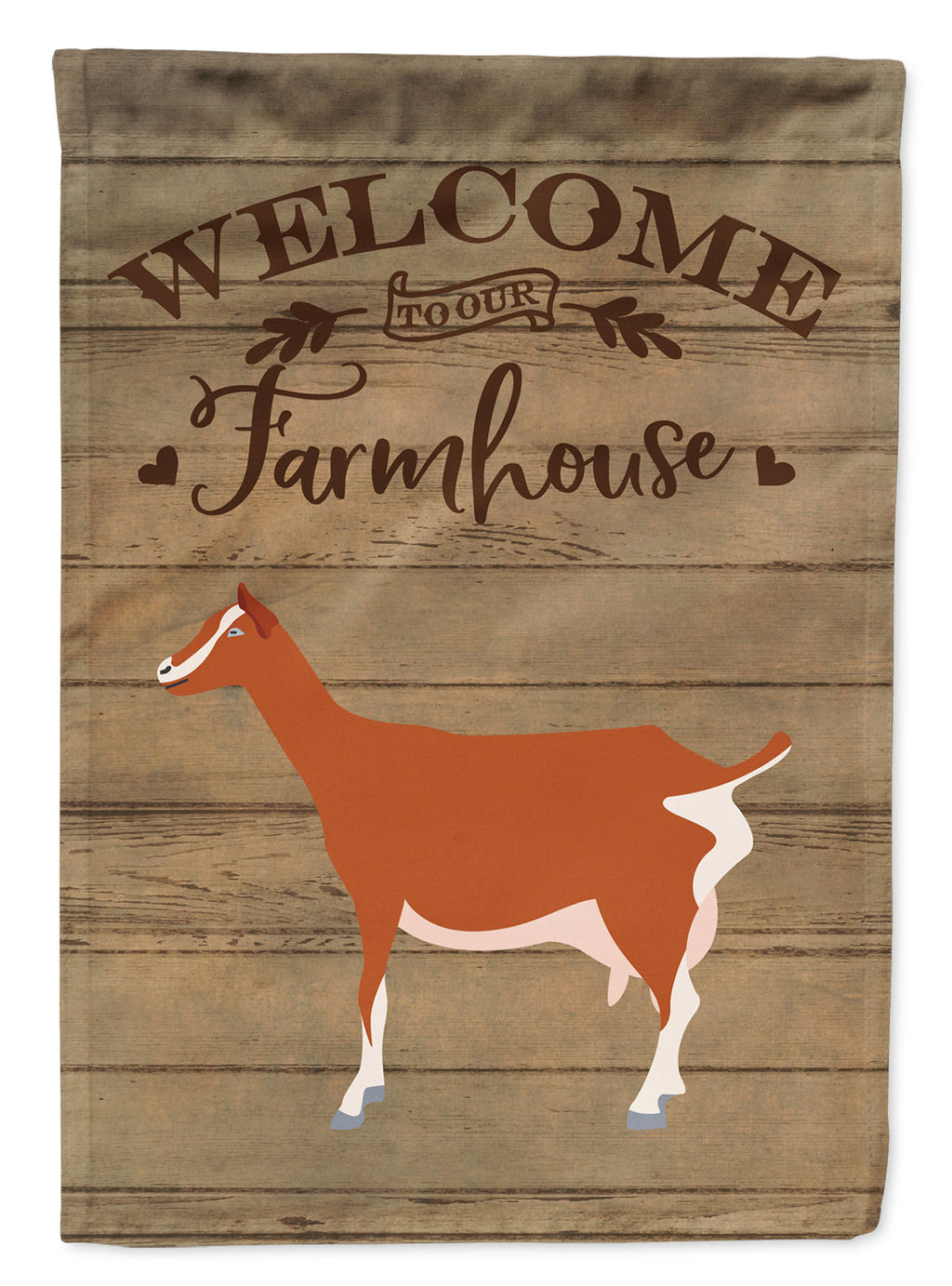 Toggenburger Goat Welcome House Flag 28x40 Porch Sleeve Pole Decorative Outside Yard Banner Artwork Wall Hanging, Polyester
