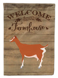 Toggenburger Goat Welcome House Flag 28x40 Porch Sleeve Pole Decorative Outside Yard Banner Artwork Wall Hanging, Polyester