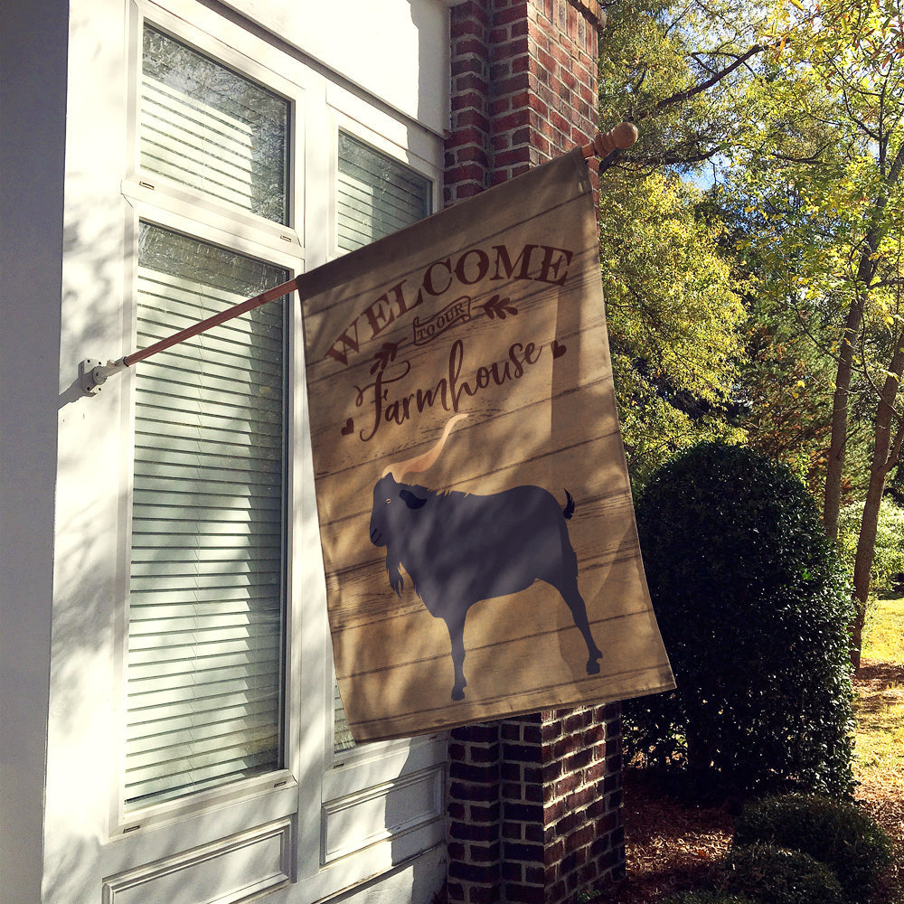 Verata Goat Welcome House Flag 28x40 Porch Sleeve Pole Decorative Outside Yard Banner Artwork Wall Hanging, Polyester