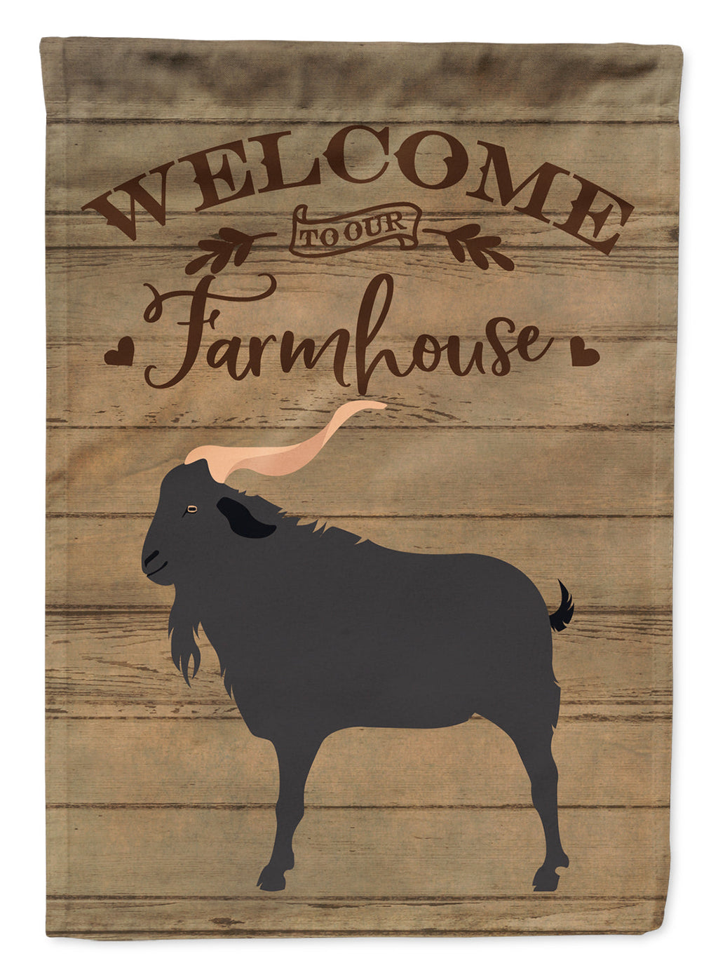 Verata Goat Welcome House Flag 28x40 Porch Sleeve Pole Decorative Outside Yard Banner Artwork Wall Hanging, Polyester