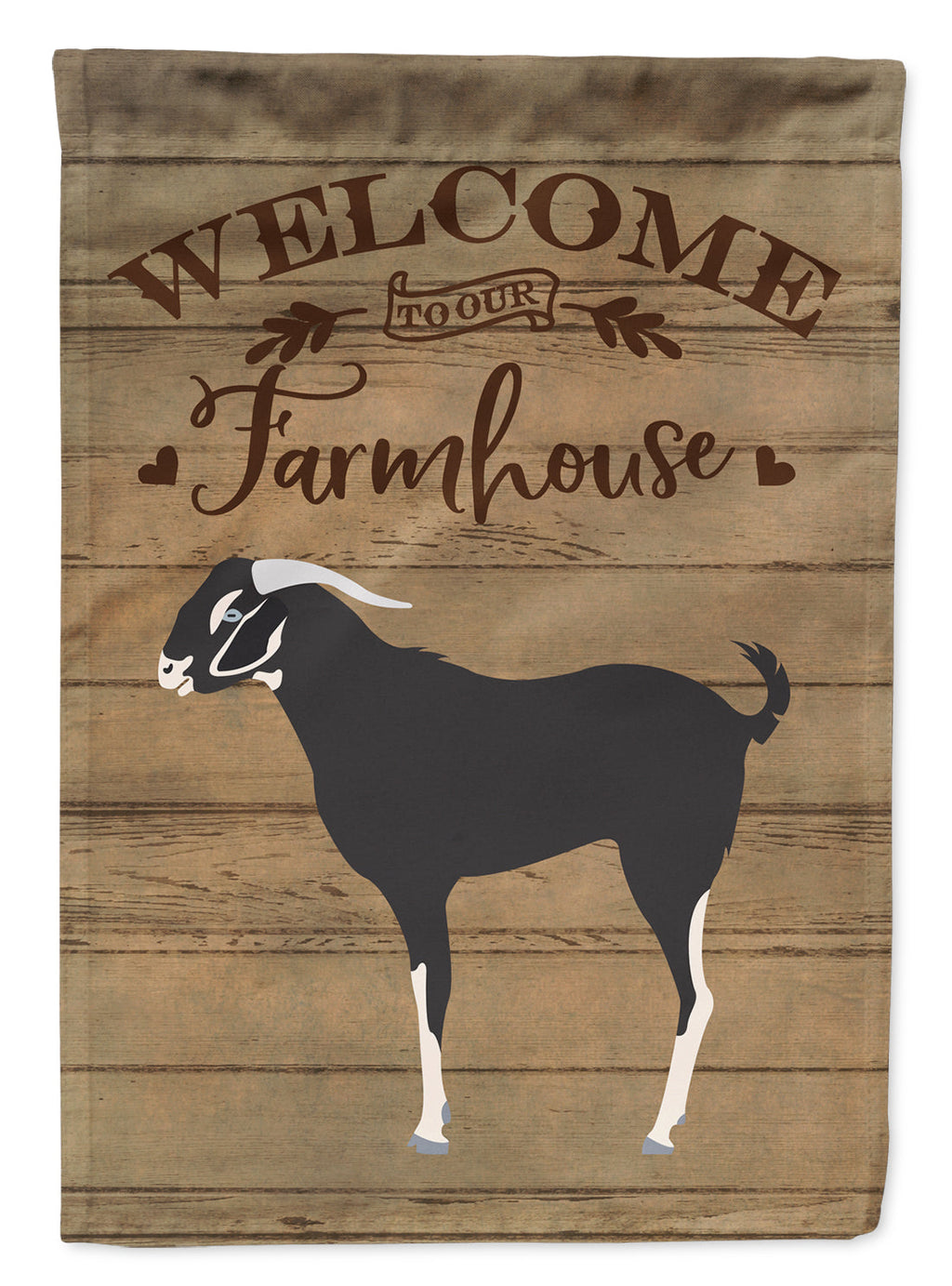 Black Bengal Goat Welcome House Flag 28x40 Porch Sleeve Pole Decorative Outside Yard Banner Artwork Wall Hanging, Polyester