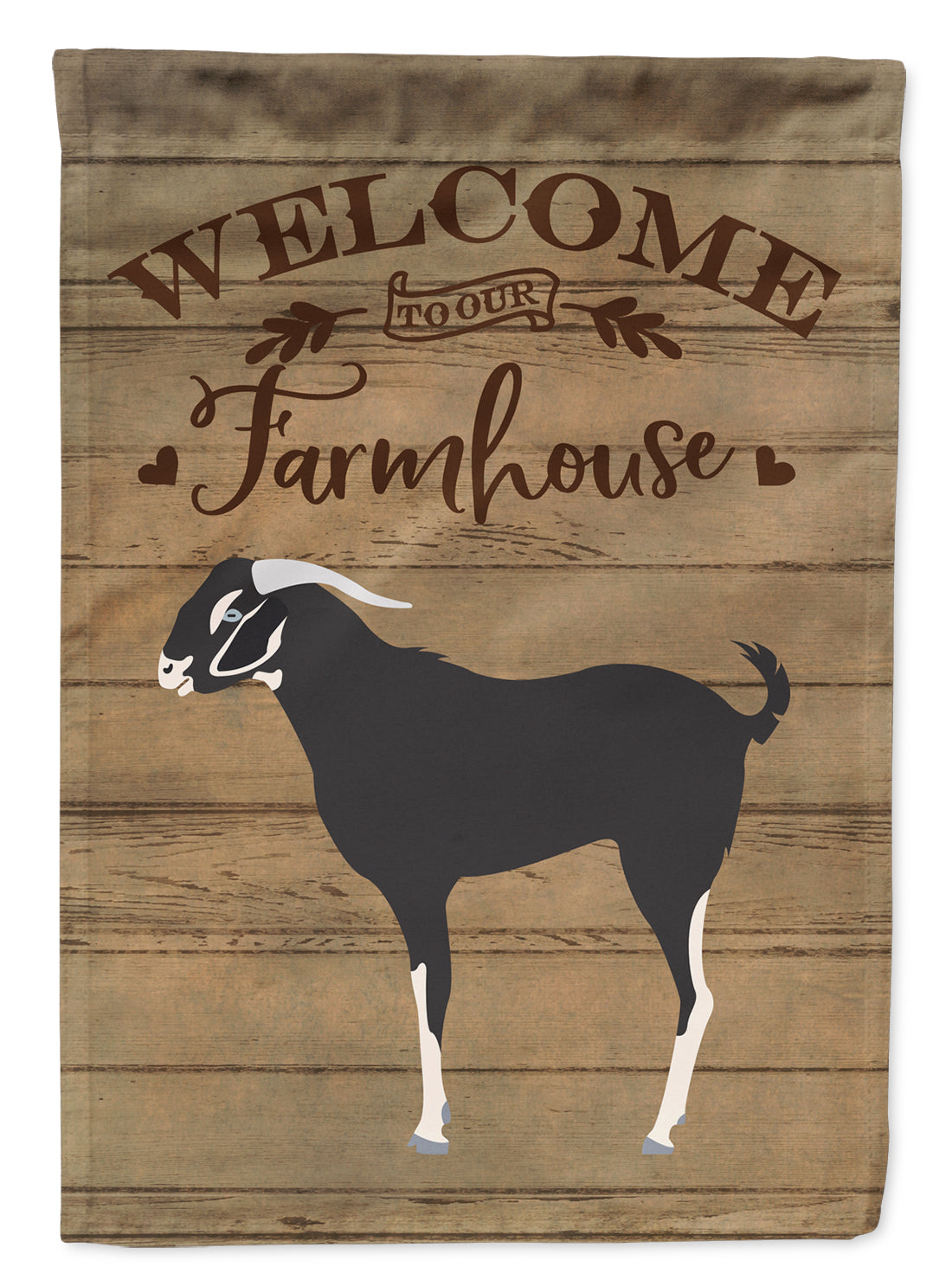 Black Bengal Goat Welcome House Flag 28x40 Porch Sleeve Pole Decorative Outside Yard Banner Artwork Wall Hanging, Polyester