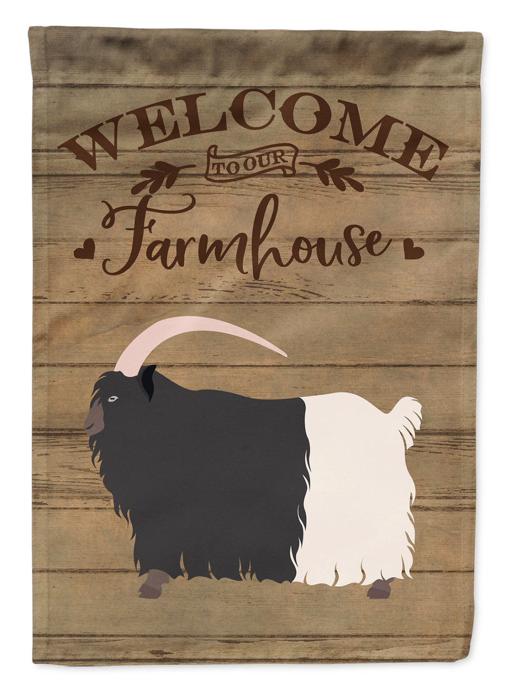 Welsh Black-Necked Goat Welcome House Flag 28x40 Porch Sleeve Pole Decorative Outside Yard Banner Artwork Wall Hanging, Polyester