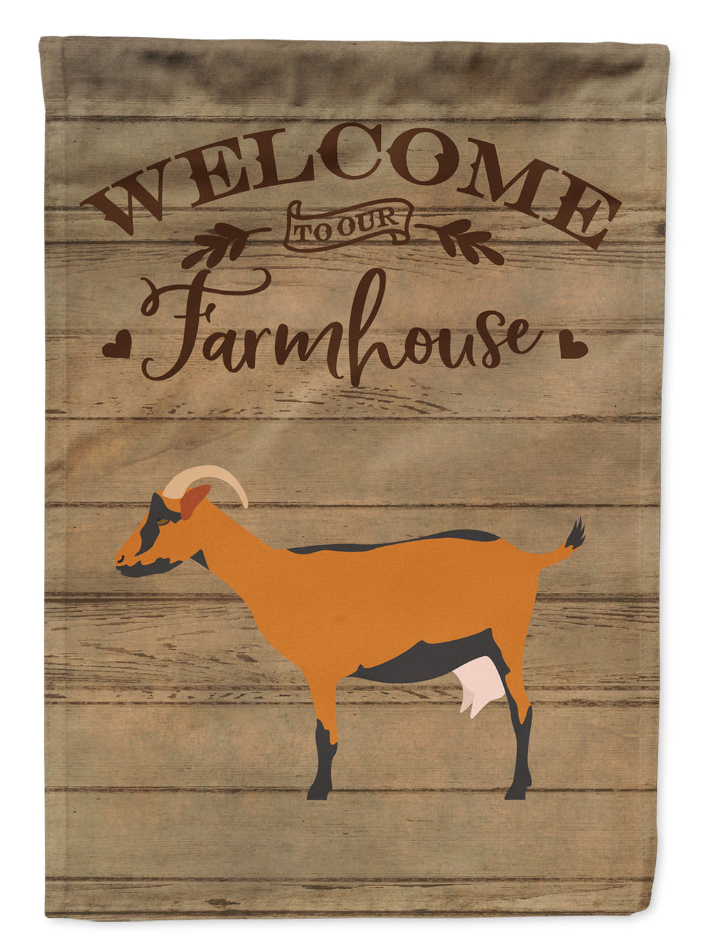 Oberhasli Goat Welcome House Flag 28x40 Porch Sleeve Pole Decorative Outside Yard Banner Artwork Wall Hanging, Polyester
