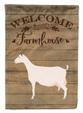 Saanen Goat Welcome House Flag 28x40 Porch Sleeve Pole Decorative Outside Yard Banner Artwork Wall Hanging, Polyester