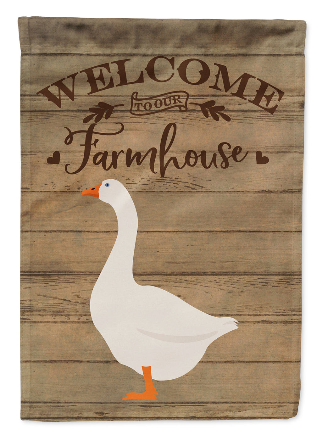 Embden Goose Welcome House Flag 28x40 Porch Sleeve Pole Decorative Outside Yard Banner Artwork Wall Hanging, Polyester