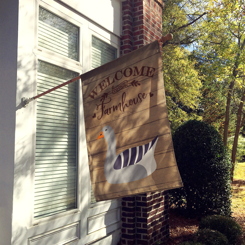 Pilgrim Goose Welcome House Flag 28x40 Porch Sleeve Pole Decorative Outside Yard Banner Artwork Wall Hanging, Polyester