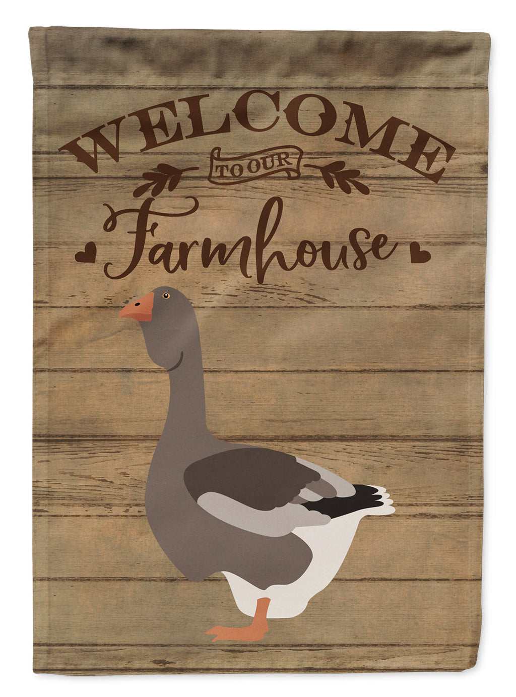 Toulouse Goose Welcome House Flag 28x40 Porch Sleeve Pole Decorative Outside Yard Banner Artwork Wall Hanging, Polyester