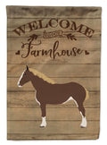 Percheron Horse Welcome House Flag 28x40 Porch Sleeve Pole Decorative Outside Yard Banner Artwork Wall Hanging, Polyester
