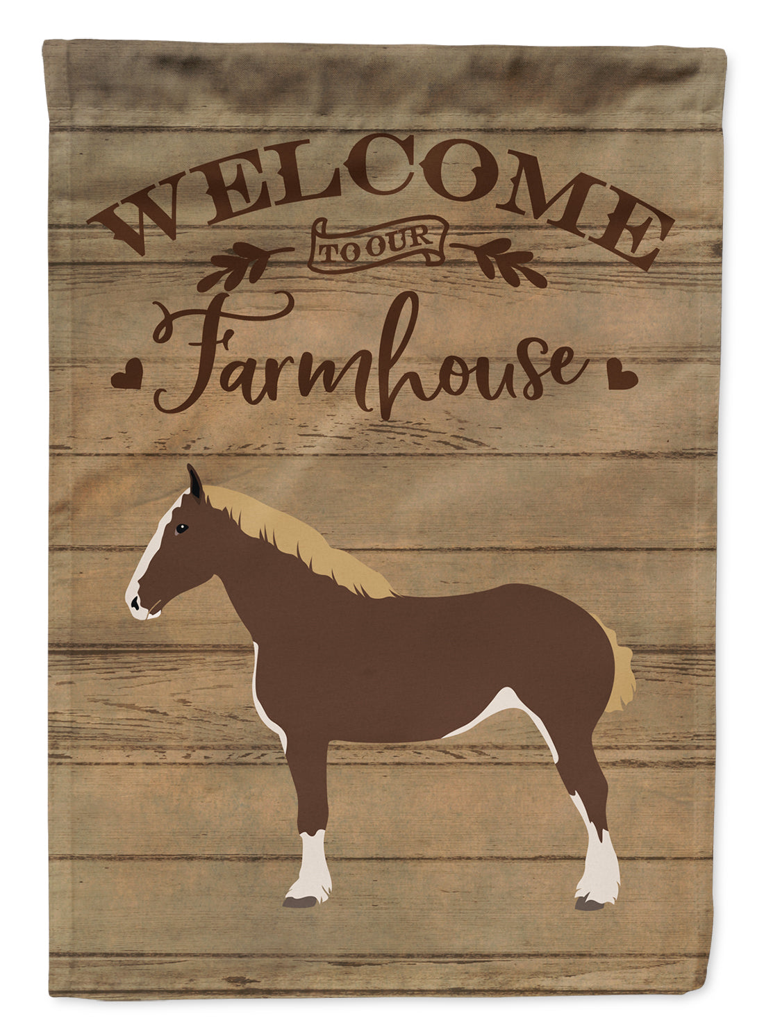 Percheron Horse Welcome House Flag 28x40 Porch Sleeve Pole Decorative Outside Yard Banner Artwork Wall Hanging, Polyester