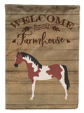 Pinto Horse Welcome House Flag 28x40 Porch Sleeve Pole Decorative Outside Yard Banner Artwork Wall Hanging, Polyester