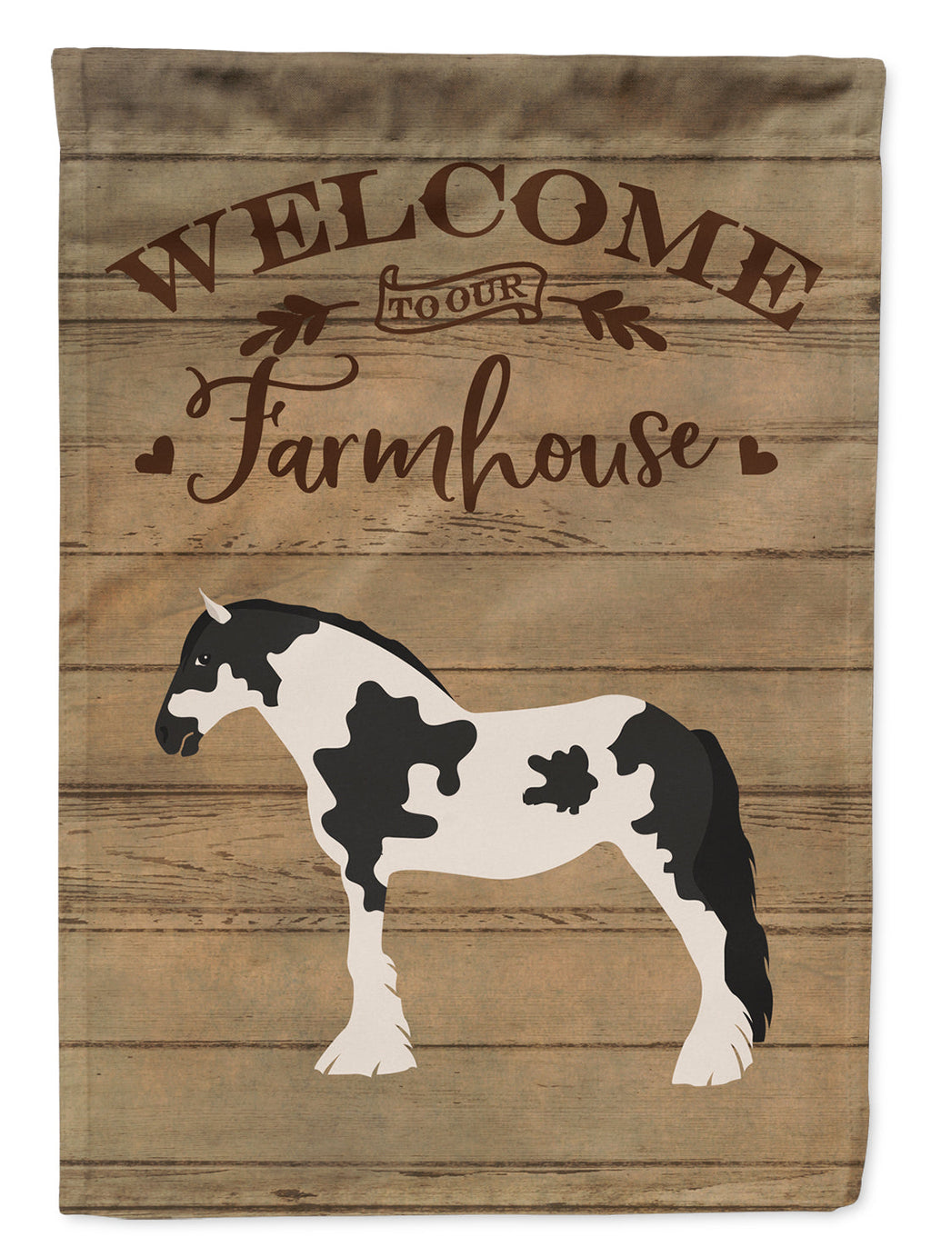 Cyldesdale Horse Welcome House Flag 28x40 Porch Sleeve Pole Decorative Outside Yard Banner Artwork Wall Hanging, Polyester