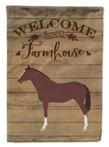 English Thoroughbred Horse Welcome House Flag 28x40 Porch Sleeve Pole Decorative Outside Yard Banner Artwork Wall Hanging, Polyester