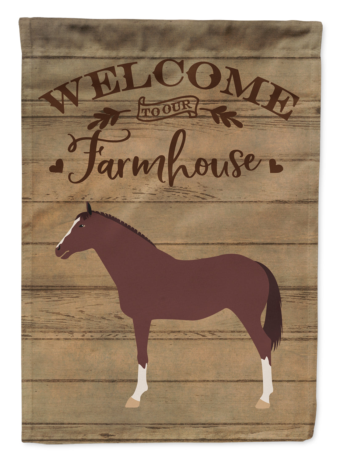 English Thoroughbred Horse Welcome House Flag 28x40 Porch Sleeve Pole Decorative Outside Yard Banner Artwork Wall Hanging, Polyester