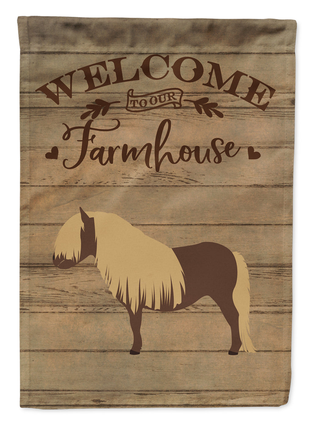 Shetland Pony Horse Welcome House Flag 28x40 Porch Sleeve Pole Decorative Outside Yard Banner Artwork Wall Hanging, Polyester