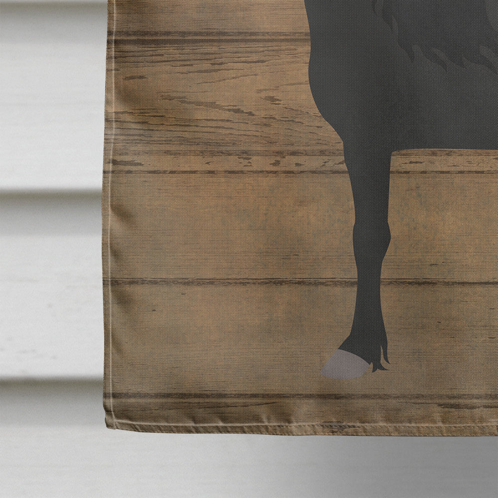 Friesian Horse Welcome House Flag 28x40 Porch Sleeve Pole Decorative Outside Yard Banner Artwork Wall Hanging, Polyester