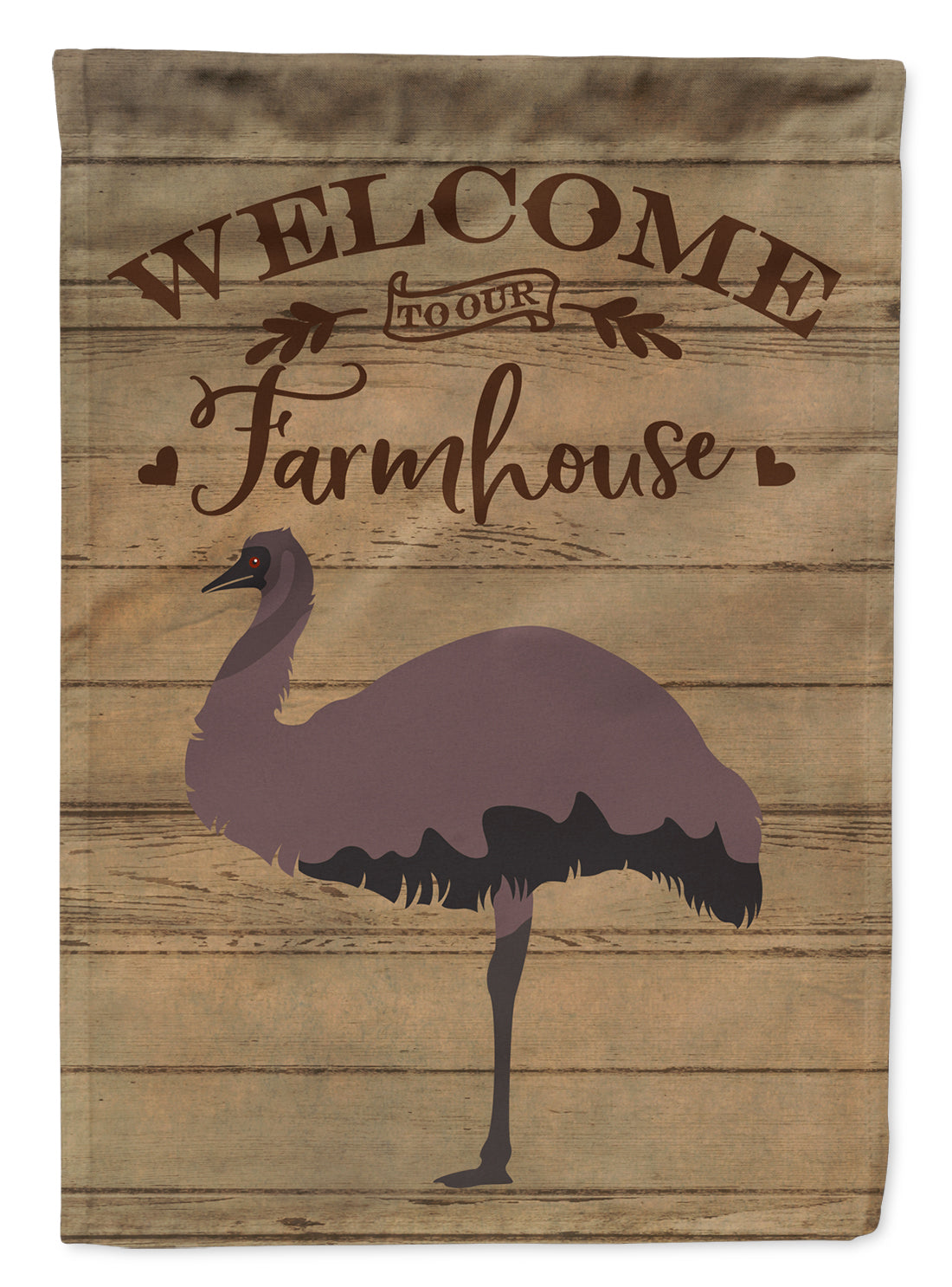 Emu Welcome House Flag 28x40 Porch Sleeve Pole Decorative Outside Yard Banner Artwork Wall Hanging, Polyester