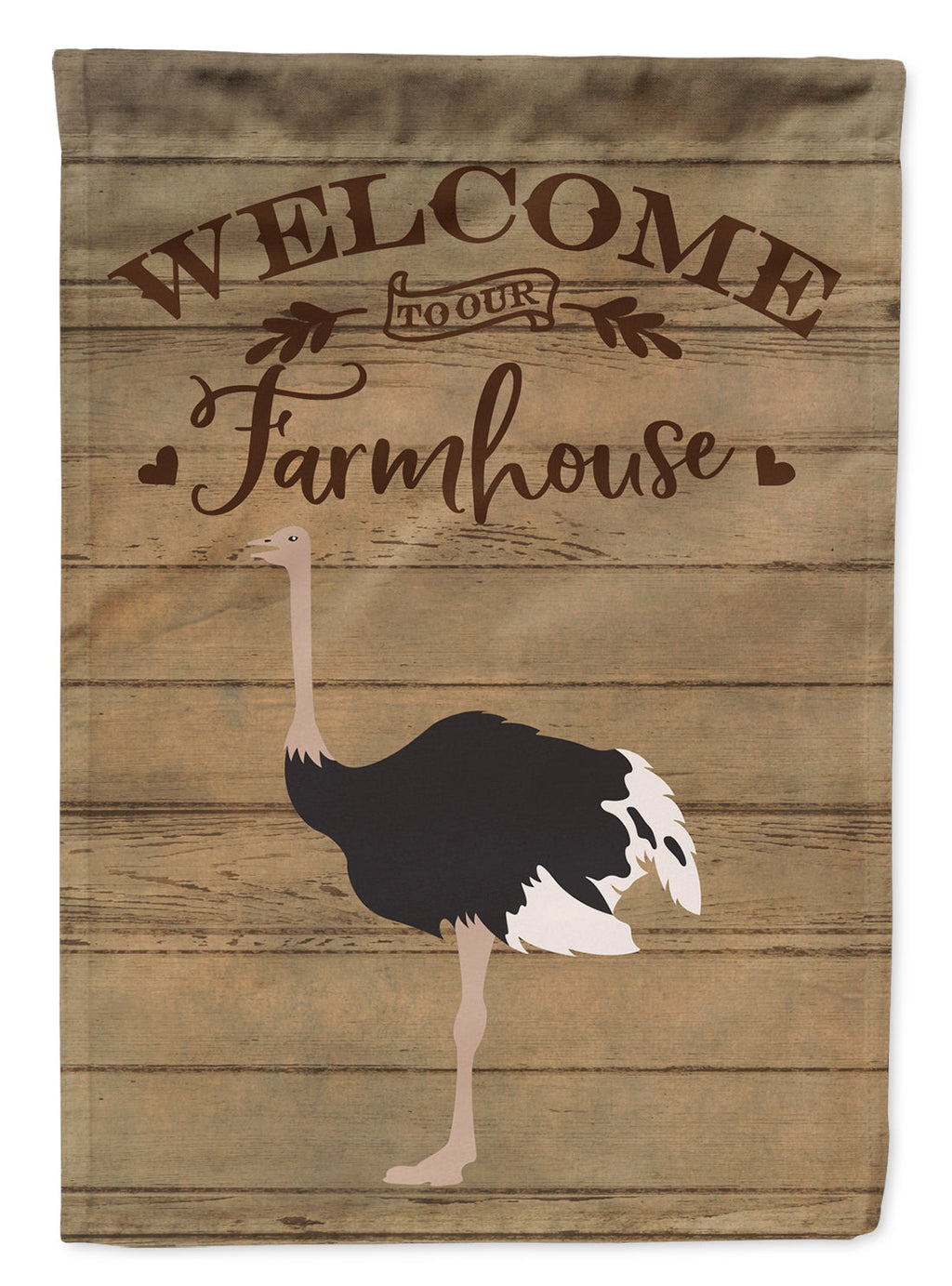 Common Ostrich Welcome House Flag 28x40 Porch Sleeve Pole Decorative Outside Yard Banner Artwork Wall Hanging, Polyester