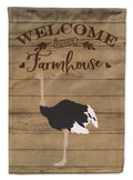 Common Ostrich Welcome House Flag 28x40 Porch Sleeve Pole Decorative Outside Yard Banner Artwork Wall Hanging, Polyester