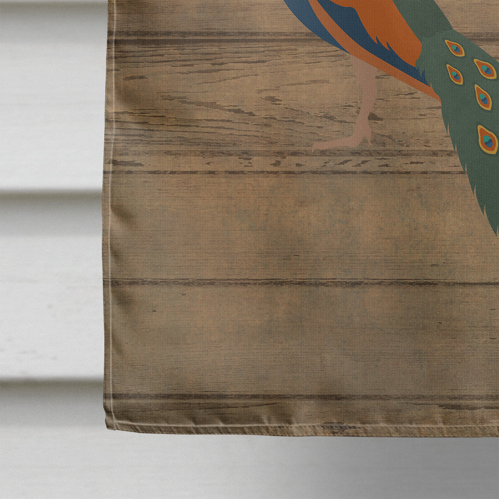 Indian Peacock Peafowl Welcome House Flag 28x40 Porch Sleeve Pole Decorative Outside Yard Banner Artwork Wall Hanging, Polyester