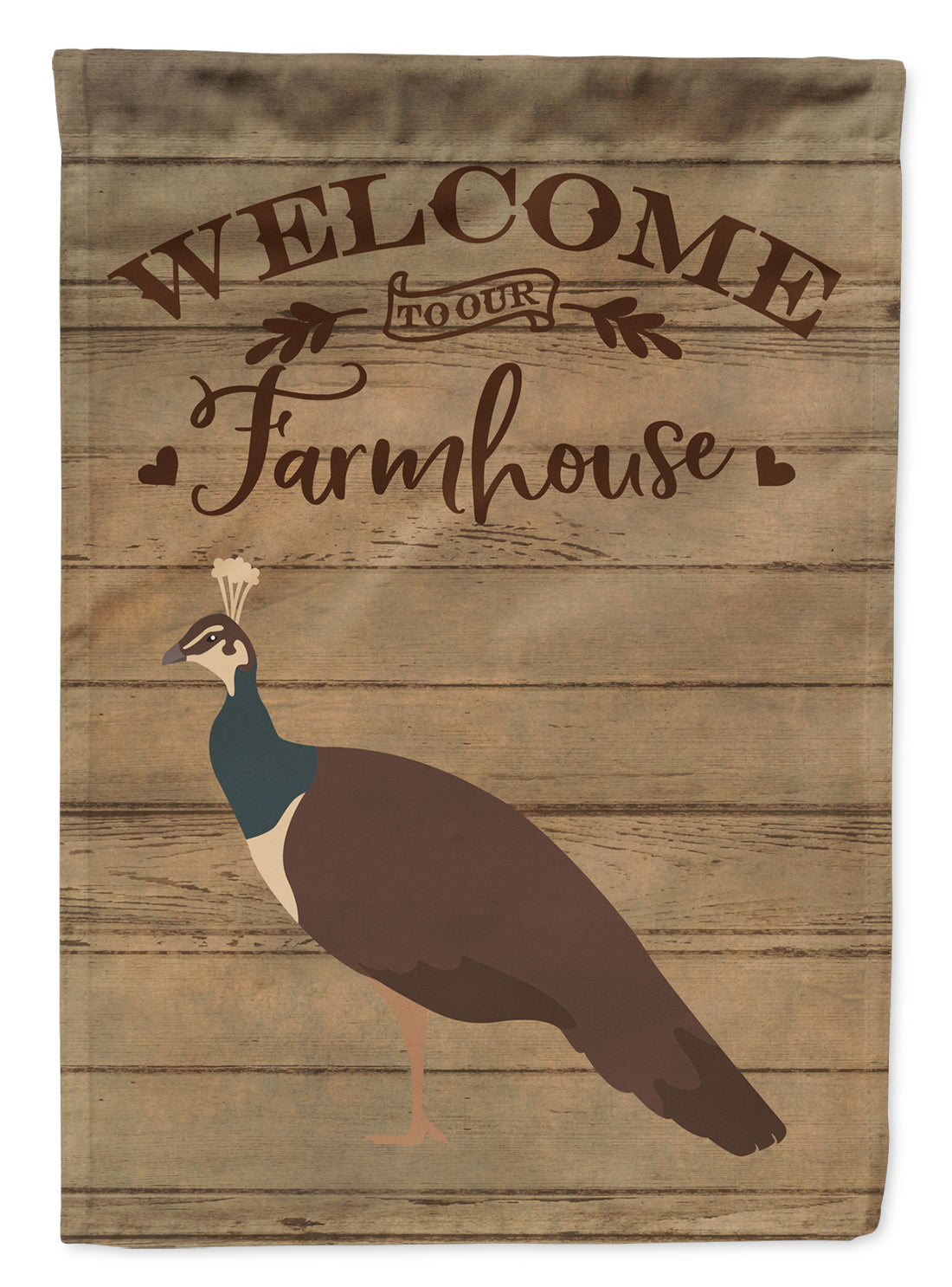 Indian Peahen Peafowl Welcome House Flag 28x40 Porch Sleeve Pole Decorative Outside Yard Banner Artwork Wall Hanging, Polyester