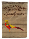 Golden or Chinese Pheasant Welcome House Flag 28x40 Porch Sleeve Pole Decorative Outside Yard Banner Artwork Wall Hanging, Polyester