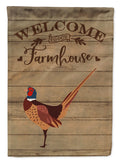 Ring-necked Common Pheasant Welcome House Flag 28x40 Porch Sleeve Pole Decorative Outside Yard Banner Artwork Wall Hanging, Polyester