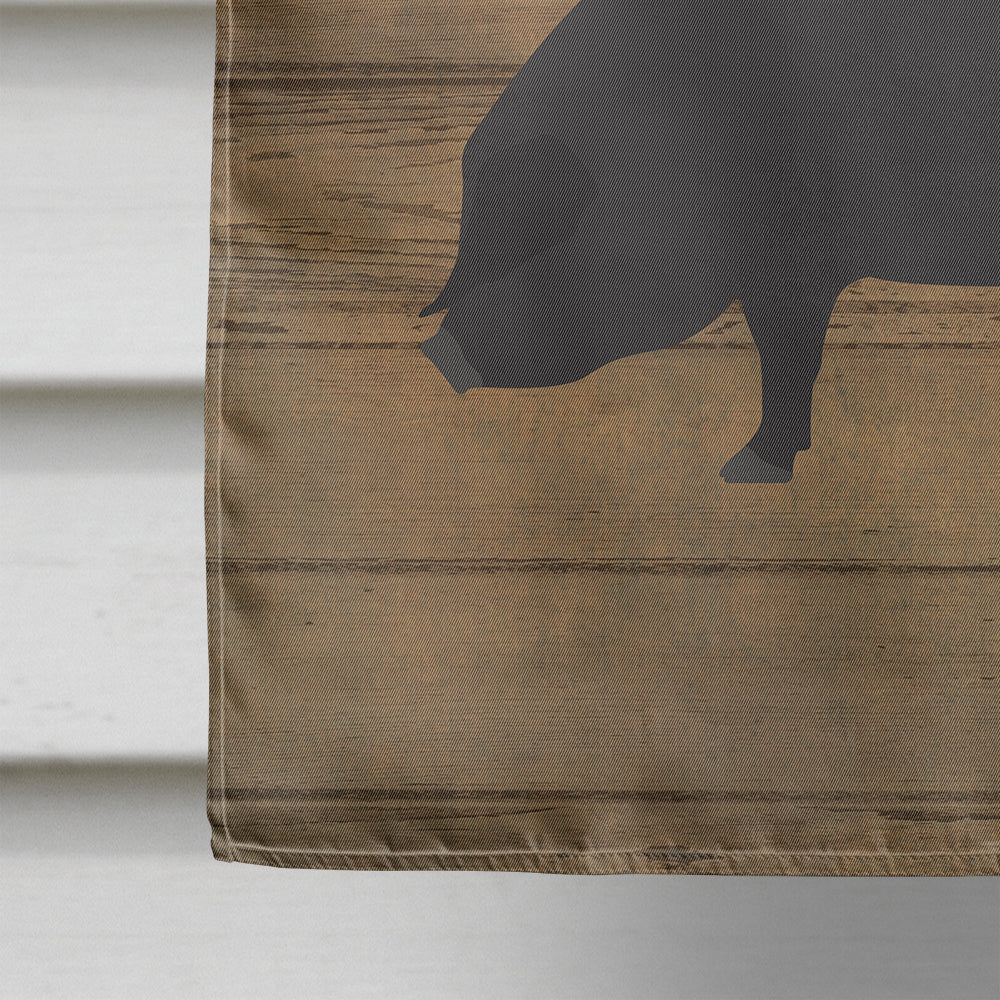 Devon Large Black Pig Welcome House Flag 28x40 Porch Sleeve Pole Decorative Outside Yard Banner Artwork Wall Hanging, Polyester