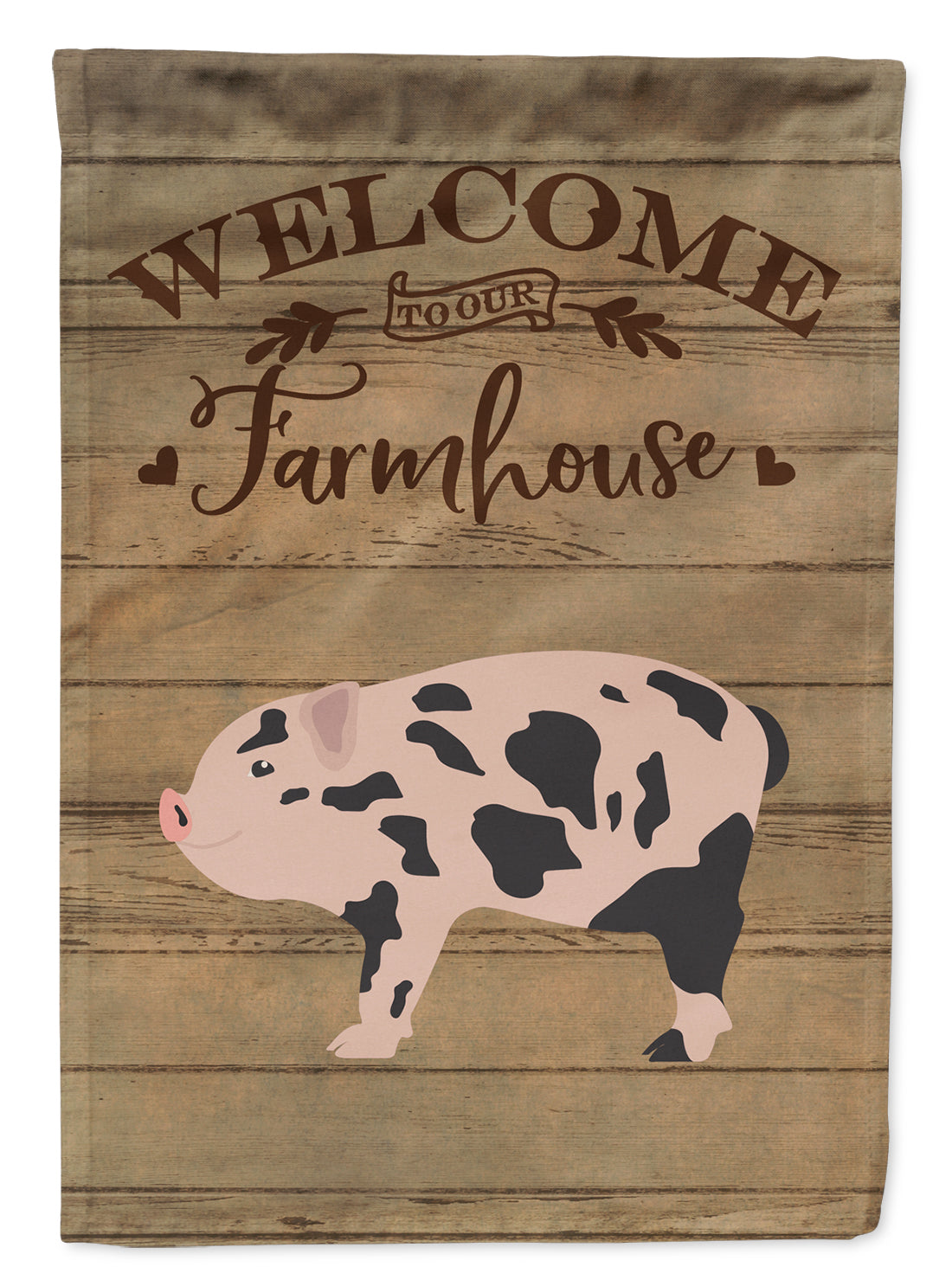 Mini Miniature Pig Welcome House Flag 28x40 Porch Sleeve Pole Decorative Outside Yard Banner Artwork Wall Hanging, Polyester