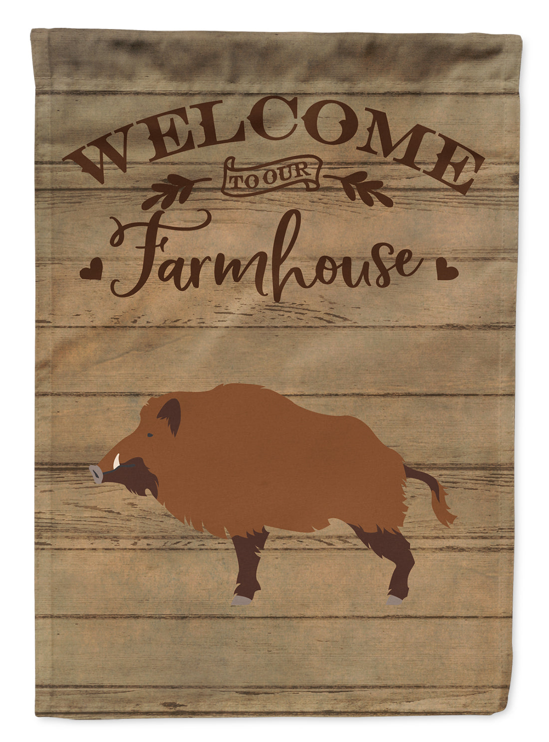 Wild Boar Pig Welcome House Flag 28x40 Porch Sleeve Pole Decorative Outside Yard Banner Artwork Wall Hanging, Polyester