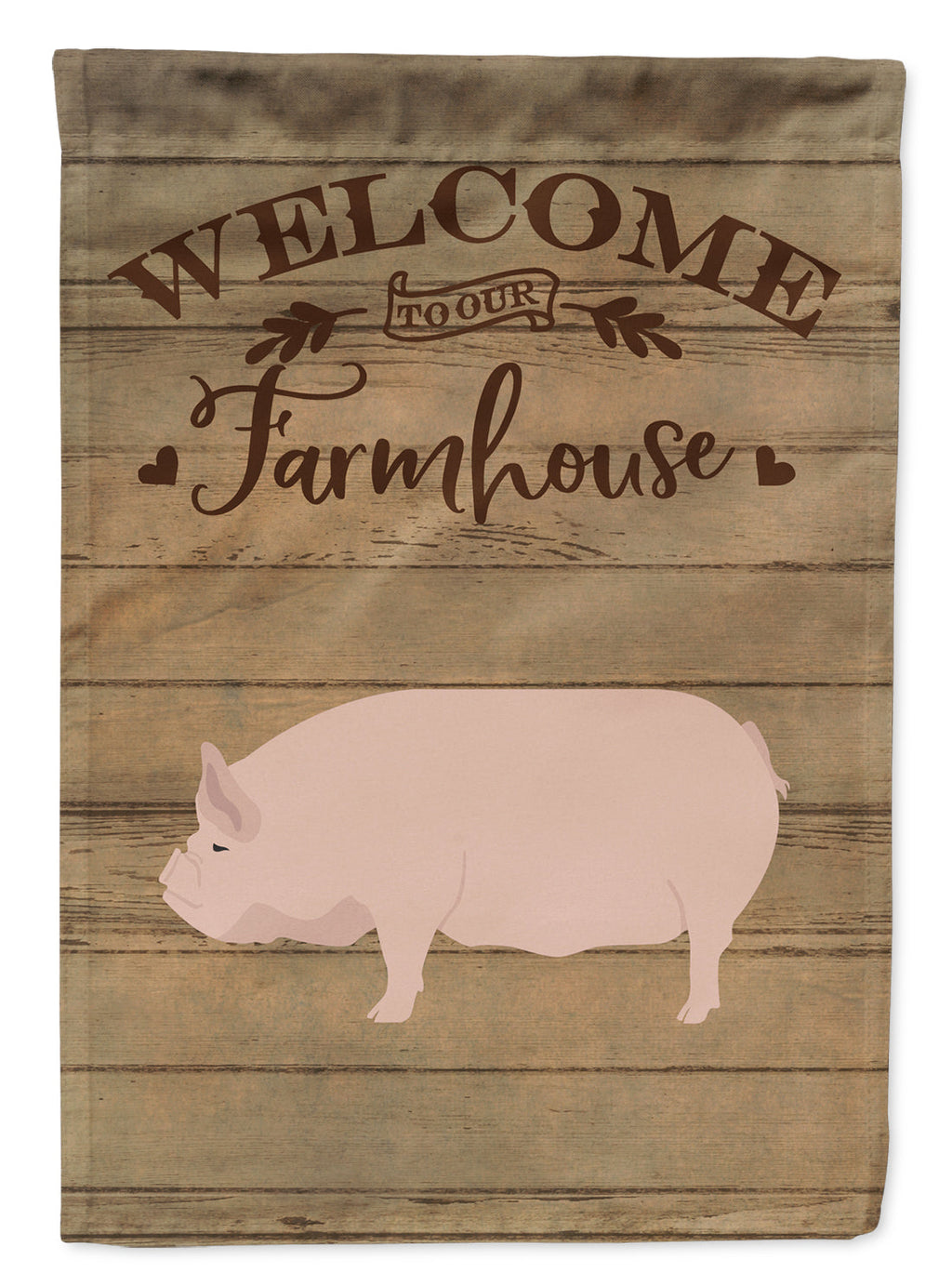 Welsh Pig Welcome House Flag 28x40 Porch Sleeve Pole Decorative Outside Yard Banner Artwork Wall Hanging, Polyester