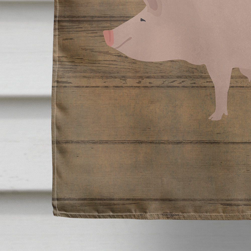 English Large White Pig Welcome House Flag 28x40 Porch Sleeve Pole Decorative Outside Yard Banner Artwork Wall Hanging, Polyester