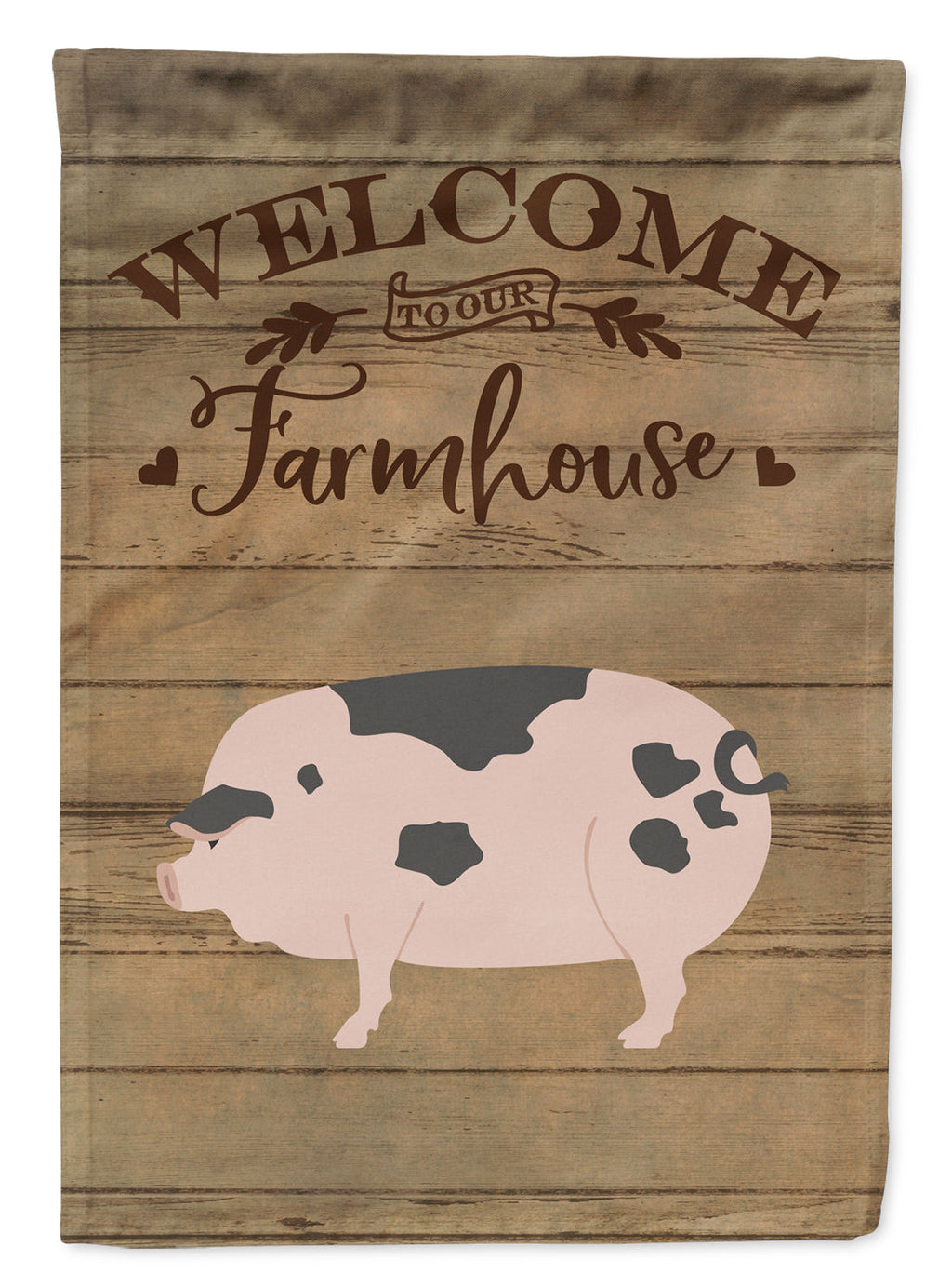Gloucester Old Spot Pig Welcome House Flag 28x40 Porch Sleeve Pole Decorative Outside Yard Banner Artwork Wall Hanging, Polyester