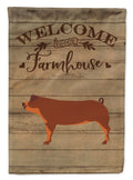 Duroc Pig Welcome House Flag 28x40 Porch Sleeve Pole Decorative Outside Yard Banner Artwork Wall Hanging, Polyester