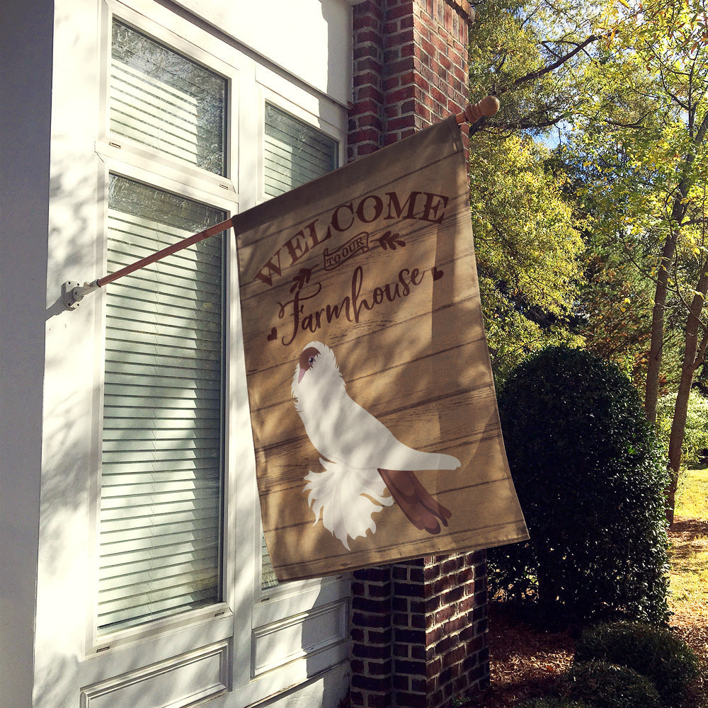 German Helmet Pigeon Welcome House Flag 28x40 Porch Sleeve Pole Decorative Outside Yard Banner Artwork Wall Hanging, Polyester