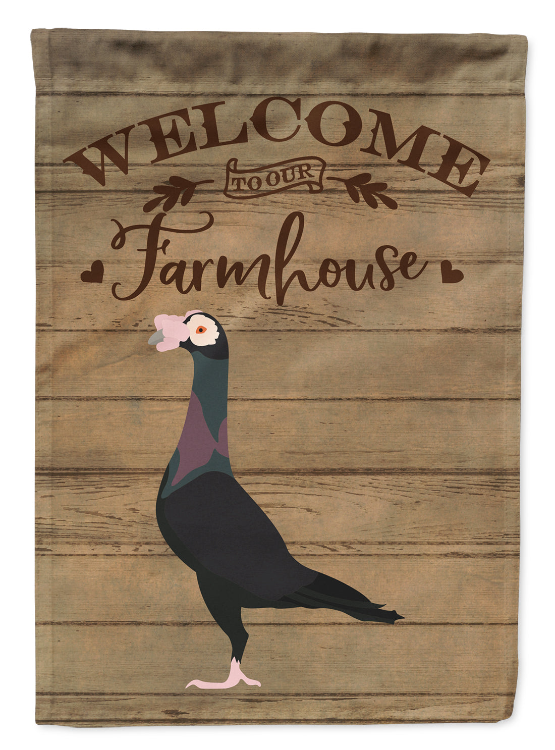 English Carrier Pigeon Welcome House Flag 28x40 Porch Sleeve Pole Decorative Outside Yard Banner Artwork Wall Hanging, Polyester