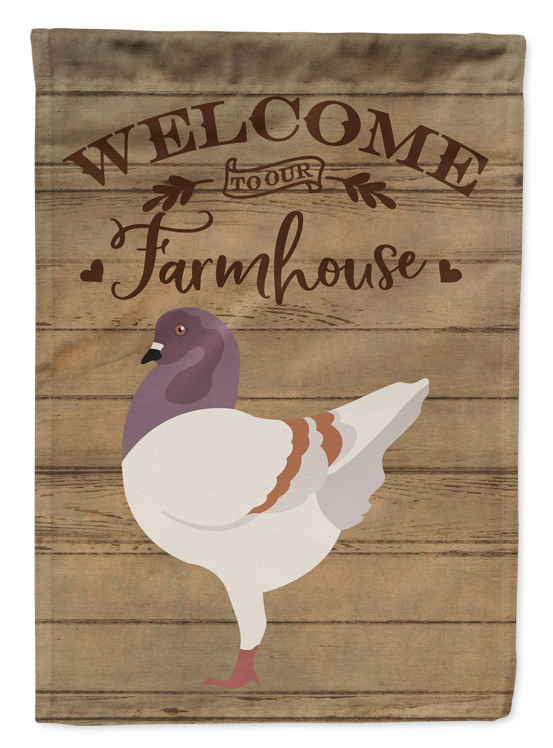 German Modena Pigeon Welcome House Flag 28x40 Porch Sleeve Pole Decorative Outside Yard Banner Artwork Wall Hanging, Polyester
