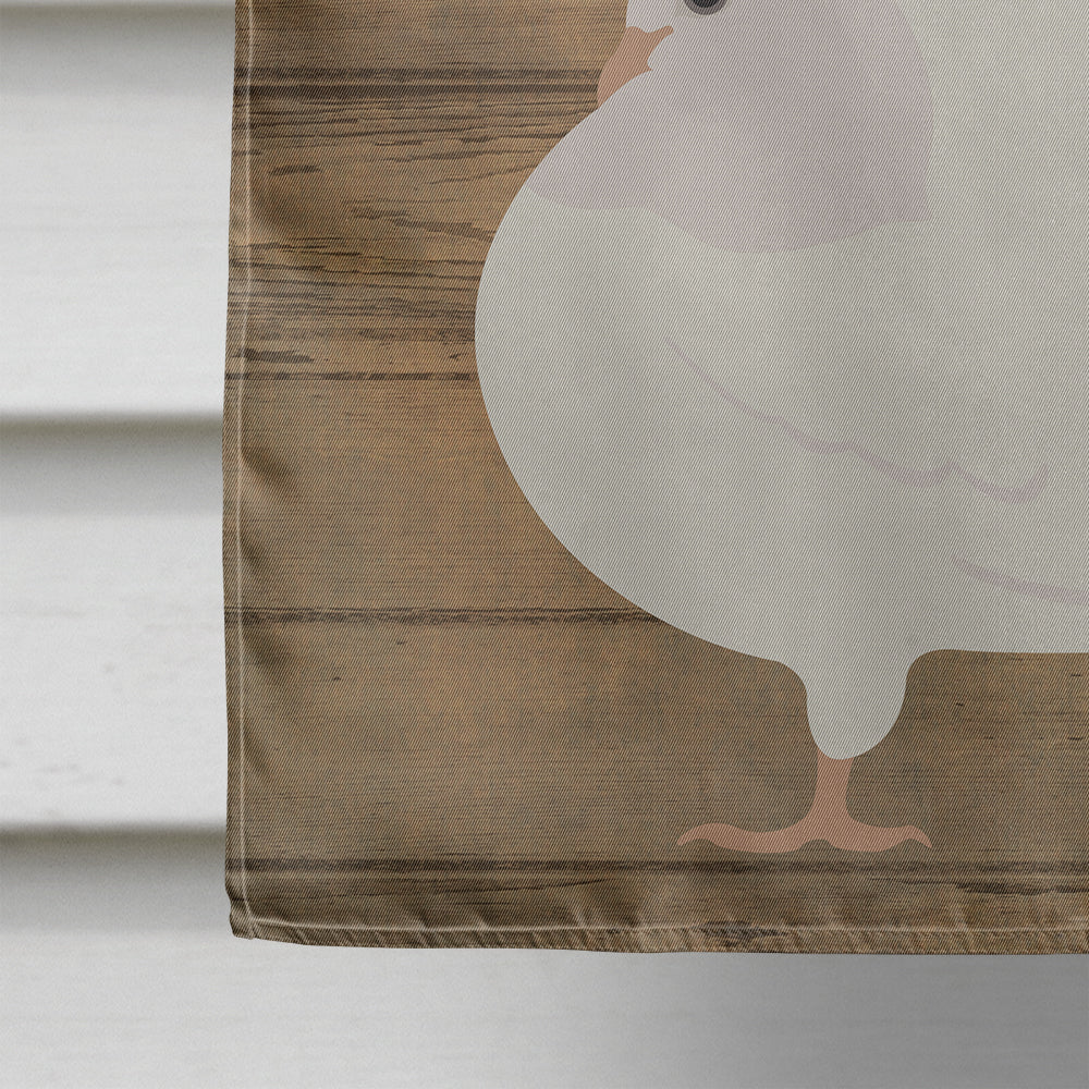 Silver Fantail Pigeon Welcome House Flag 28x40 Porch Sleeve Pole Decorative Outside Yard Banner Artwork Wall Hanging, Polyester