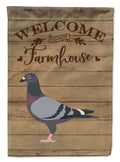 Racing Pigeon Welcome House Flag 28x40 Porch Sleeve Pole Decorative Outside Yard Banner Artwork Wall Hanging, Polyester