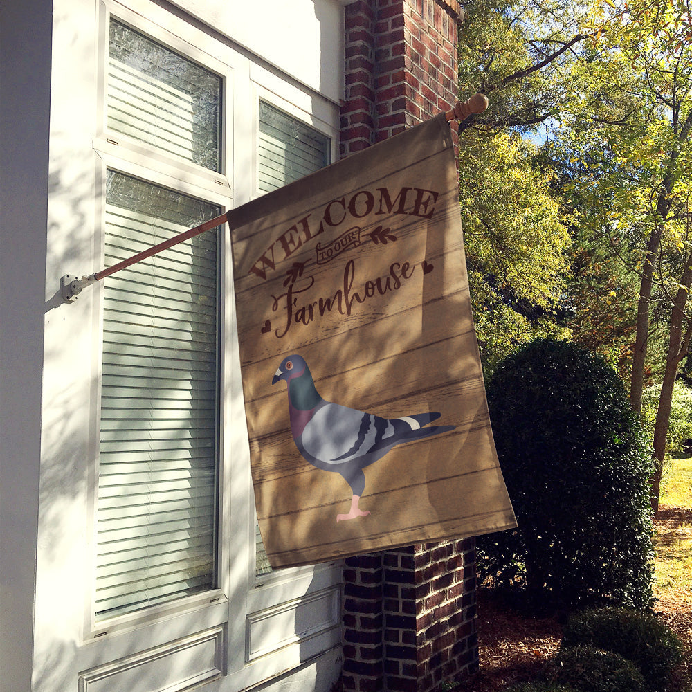 Racing Pigeon Welcome House Flag 28x40 Porch Sleeve Pole Decorative Outside Yard Banner Artwork Wall Hanging, Polyester