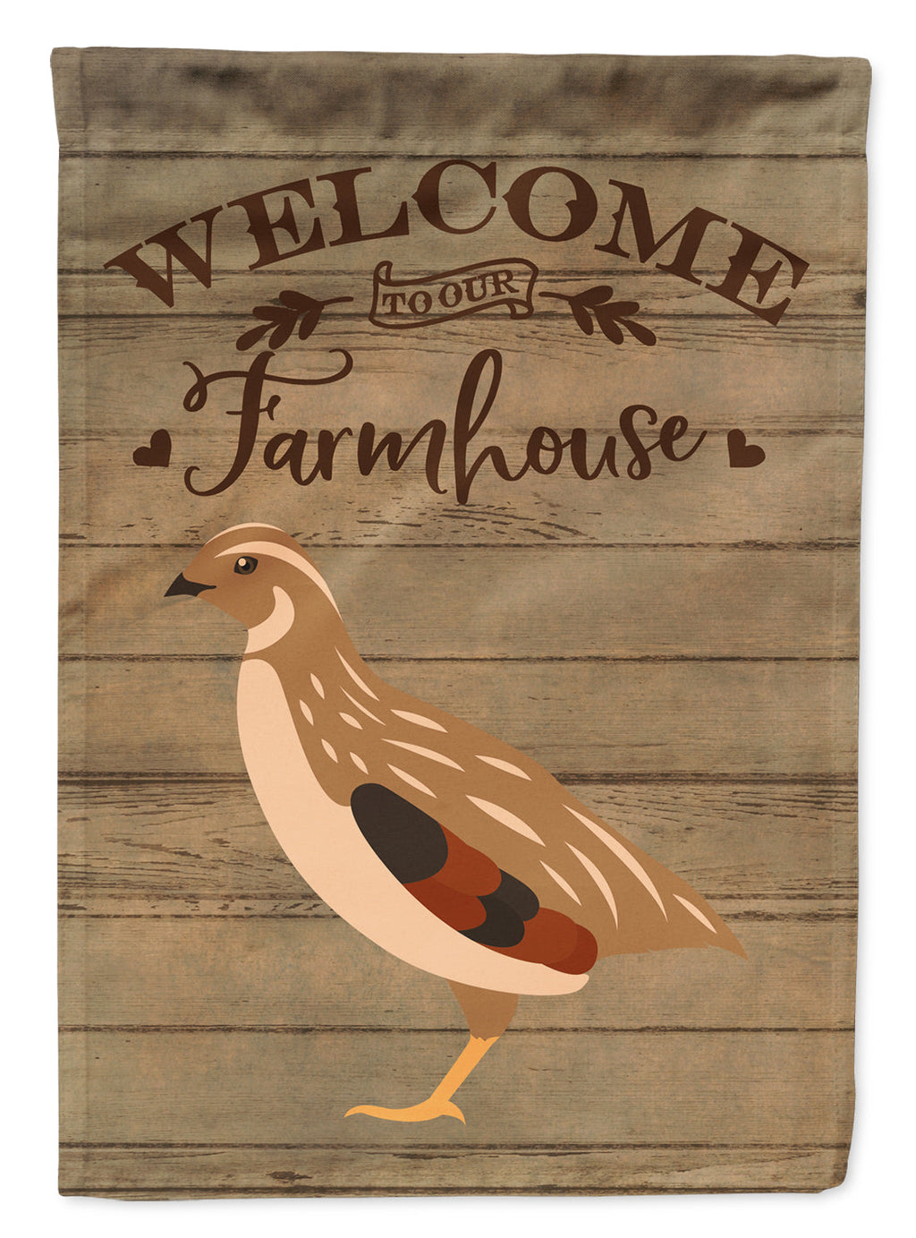 Golden Phoenix Quail Welcome House Flag 28x40 Porch Sleeve Pole Decorative Outside Yard Banner Artwork Wall Hanging, Polyester