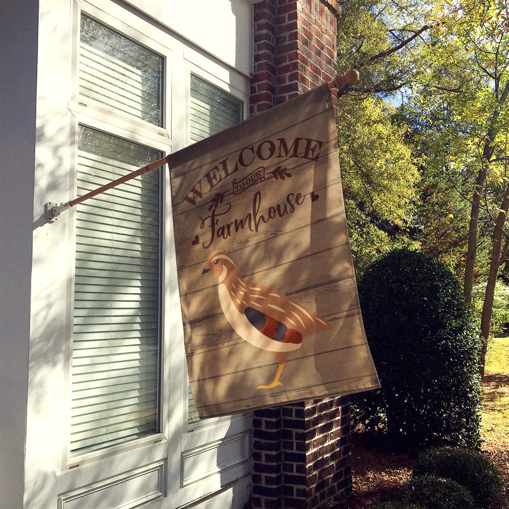 Golden Phoenix Quail Welcome House Flag 28x40 Porch Sleeve Pole Decorative Outside Yard Banner Artwork Wall Hanging, Polyester
