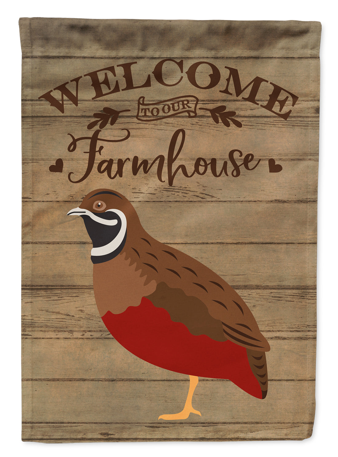 Chinese Painted or King Quail Welcome House Flag 28x40 Porch Sleeve Pole Decorative Outside Yard Banner Artwork Wall Hanging, Polyester