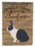 Dutch Rabbit Welcome House Flag 28x40 Porch Sleeve Pole Decorative Outside Yard Banner Artwork Wall Hanging, Polyester