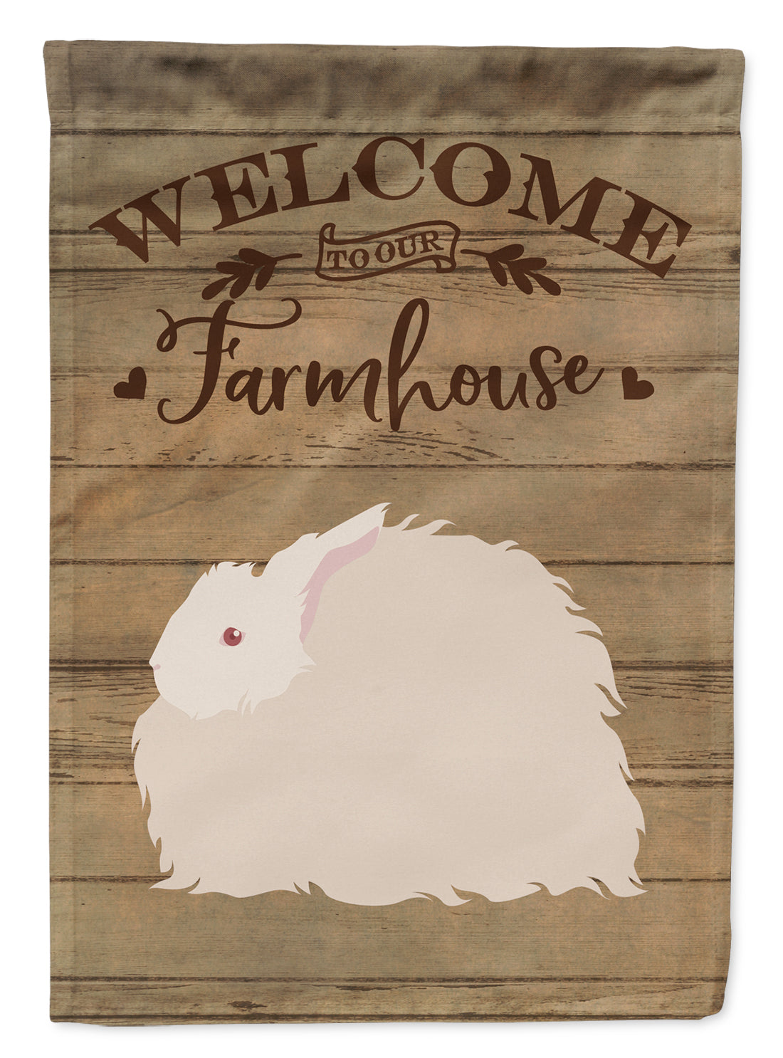 Fluffy Angora Rabbit Welcome House Flag 28x40 Porch Sleeve Pole Decorative Outside Yard Banner Artwork Wall Hanging, Polyester