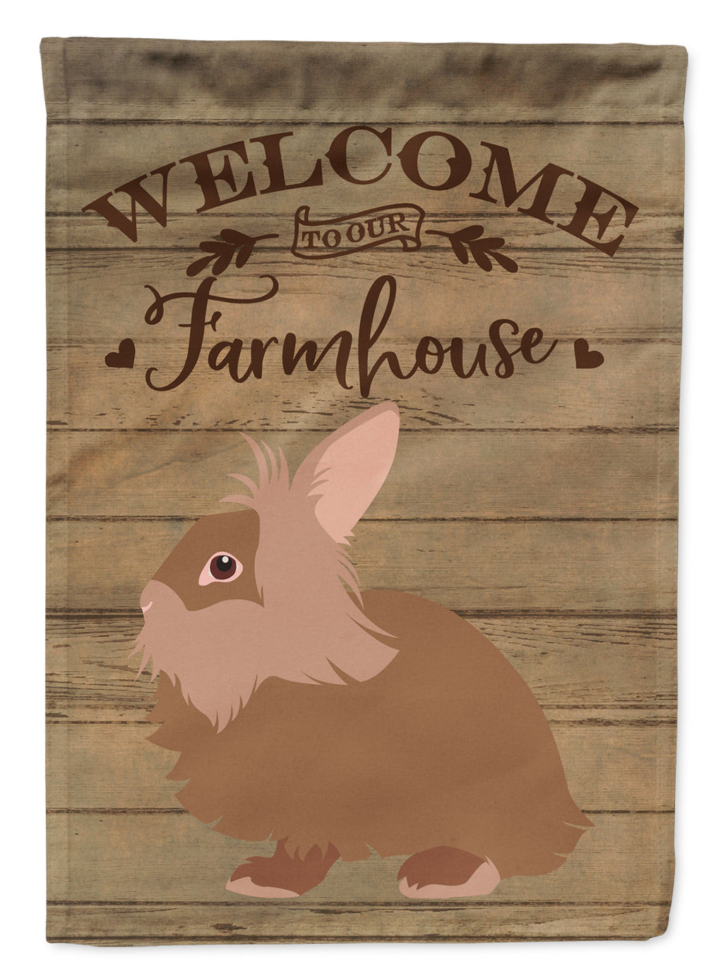 Lionhead Rabbit Welcome House Flag 28x40 Porch Sleeve Pole Decorative Outside Yard Banner Artwork Wall Hanging, Polyester